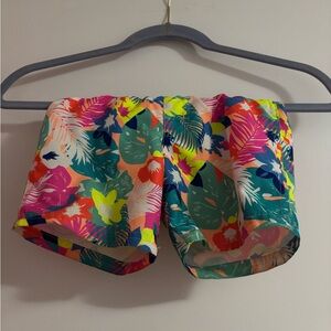 Cat & Jack Tropical Floral Athletic Shorts - Pink, Teal, Yellow